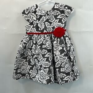 Marmellata Classics Girls Toddler Black & White Sleeveless Print Dress 24 Months